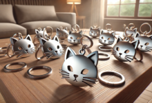 Aluminum Cat Face Key Chains