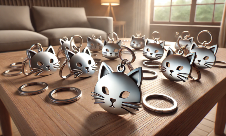 Aluminum Cat Face Key Chains